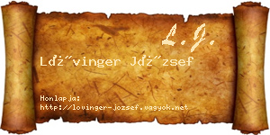 Lővinger József névjegykártya
